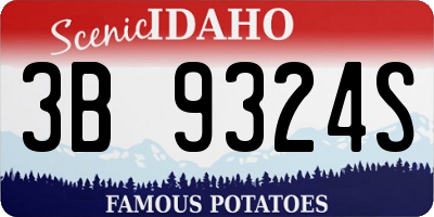 ID license plate 3B9324S