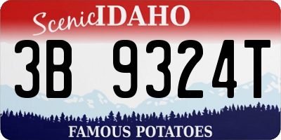 ID license plate 3B9324T