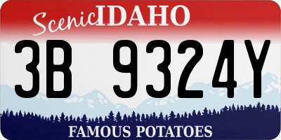 ID license plate 3B9324Y