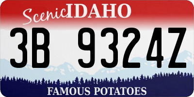ID license plate 3B9324Z