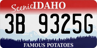 ID license plate 3B9325G