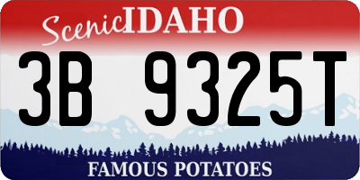 ID license plate 3B9325T