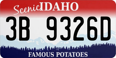ID license plate 3B9326D