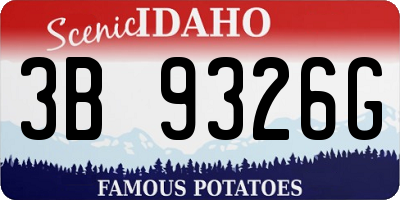 ID license plate 3B9326G