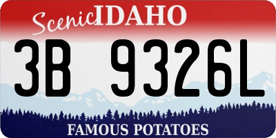 ID license plate 3B9326L