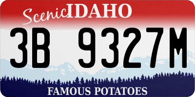 ID license plate 3B9327M