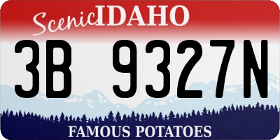 ID license plate 3B9327N