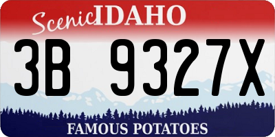 ID license plate 3B9327X