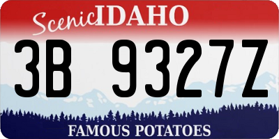 ID license plate 3B9327Z