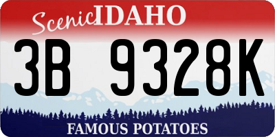 ID license plate 3B9328K
