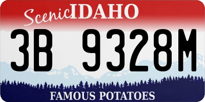 ID license plate 3B9328M