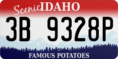 ID license plate 3B9328P