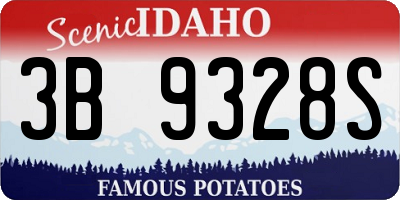ID license plate 3B9328S