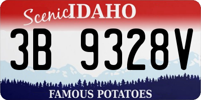ID license plate 3B9328V