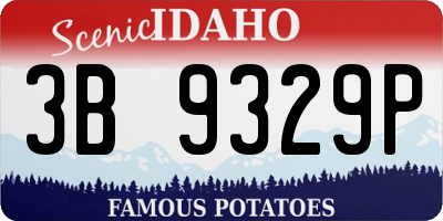 ID license plate 3B9329P