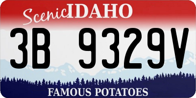 ID license plate 3B9329V