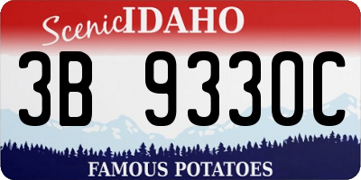 ID license plate 3B9330C