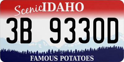 ID license plate 3B9330D