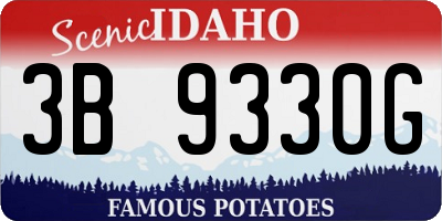ID license plate 3B9330G