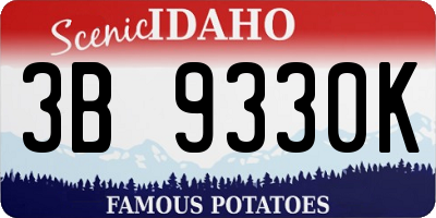 ID license plate 3B9330K