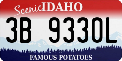 ID license plate 3B9330L