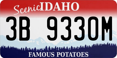 ID license plate 3B9330M