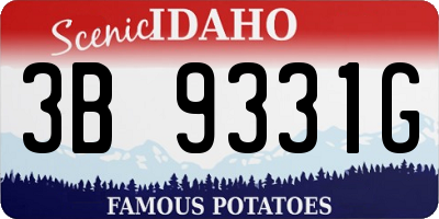 ID license plate 3B9331G