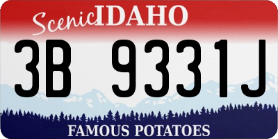 ID license plate 3B9331J