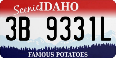 ID license plate 3B9331L