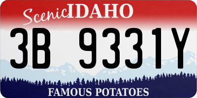 ID license plate 3B9331Y