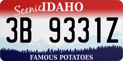 ID license plate 3B9331Z