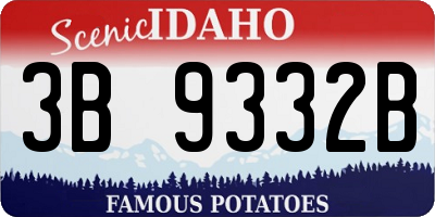 ID license plate 3B9332B