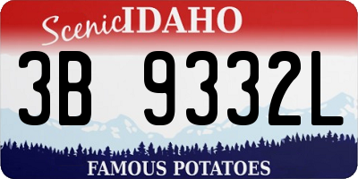 ID license plate 3B9332L