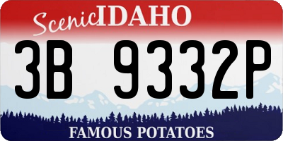 ID license plate 3B9332P