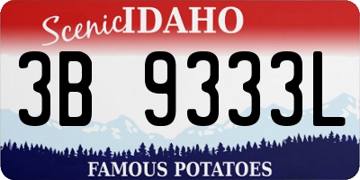 ID license plate 3B9333L