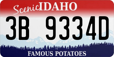 ID license plate 3B9334D