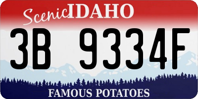ID license plate 3B9334F