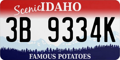 ID license plate 3B9334K