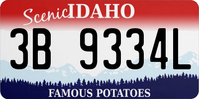 ID license plate 3B9334L