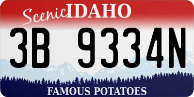 ID license plate 3B9334N