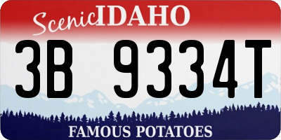 ID license plate 3B9334T