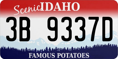 ID license plate 3B9337D