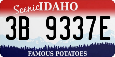 ID license plate 3B9337E
