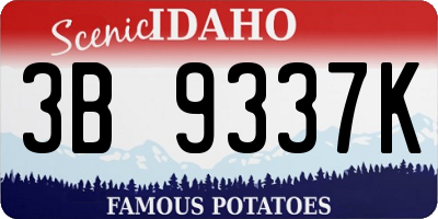 ID license plate 3B9337K