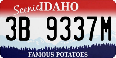 ID license plate 3B9337M