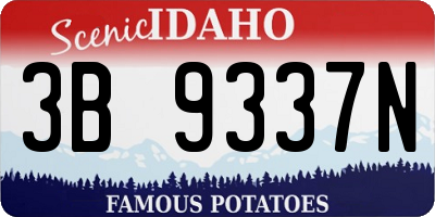 ID license plate 3B9337N