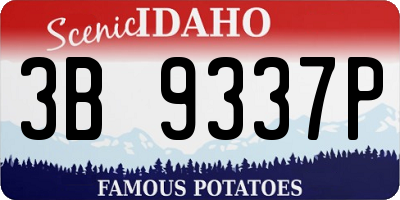 ID license plate 3B9337P