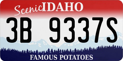 ID license plate 3B9337S