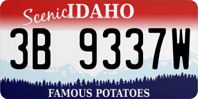 ID license plate 3B9337W