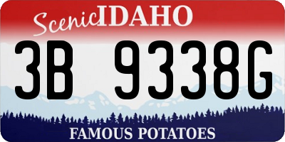 ID license plate 3B9338G